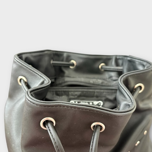 Killstar Black Silver Moon Star Chain Drop Leatherette Backpack - Gothic Witchy - Picture 9 of 10